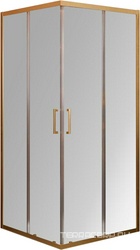 Душевой уголок 1000х1000хh1950мм, квадрат, (стекло прозр.Idrorepellente 6мм, фурн.цв.брашированное золото), Molveno ZZ
