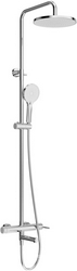 Смеситель для ванны, со стационарным верхнем душем d23см., душевая лейка, шланг в компл., (цв.хром), Relax ZZ
