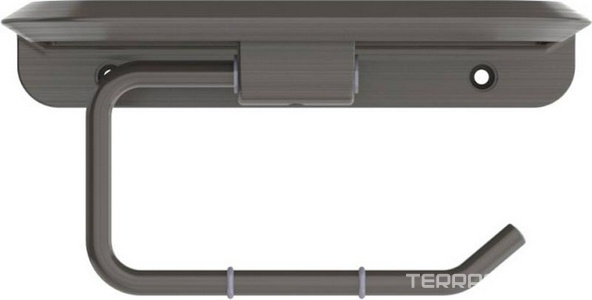 Держатель для туалетной бумаги, с полочкой, (цв.оружейная сталь),  ZZ Cezares Liner LINER-PHM-GM