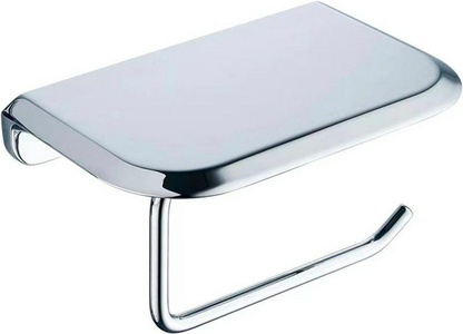 Держатель для туалетной бумаги, с полочкой, (цв.хром),  ZZ Cezares Liner LINER-PHM-01