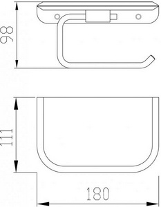 Держатель для туалетной бумаги, с полочкой, (цв.хром),  ZZ Cezares Liner LINER-PHM-01