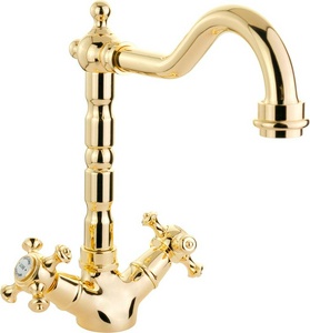 Смеситель для раковины, с д/к, (цв.золото),  ZZ Migliore Prestige 31616