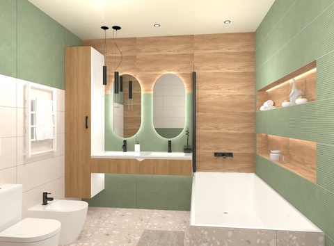 Ванная комната Wabi-Sabi дизайн