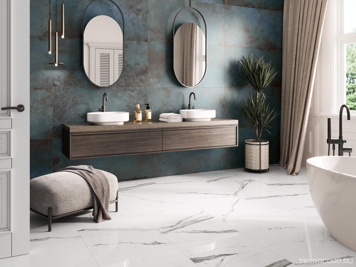 Керамогранит Pamesa Alloy Azzurro decorstone 60x120 Голубой, фото 1