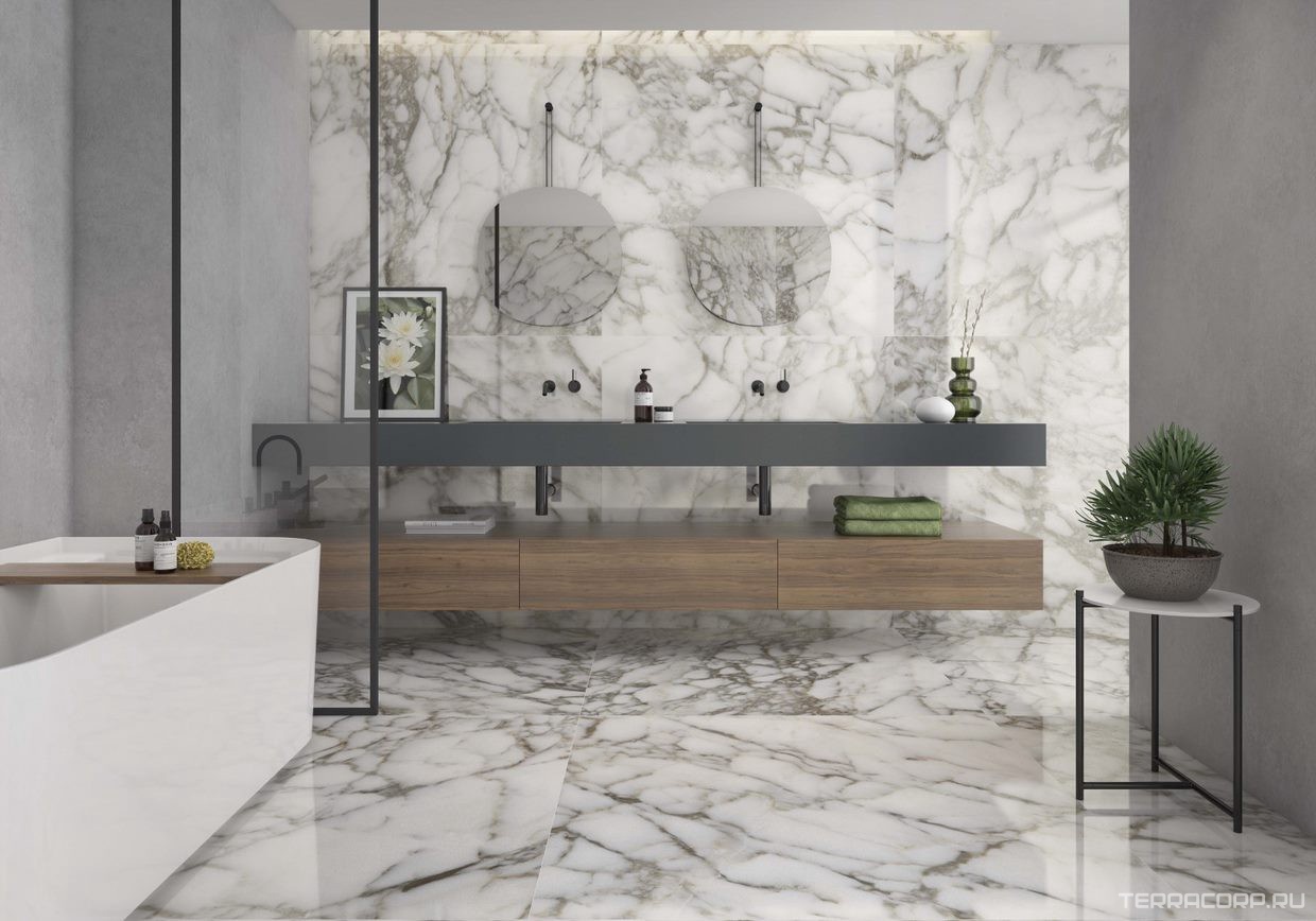 Керамогранит Pamesa Arabescato Rain Pearl Luxglass 60x120 XX Белый, фото 1