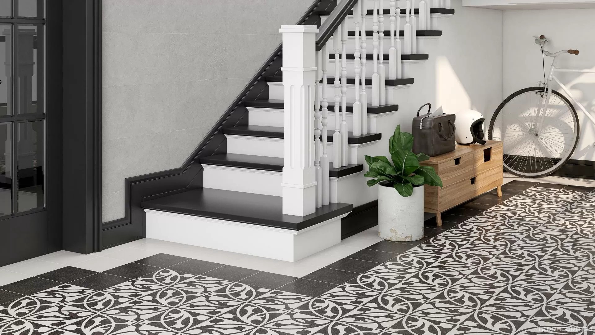 Керамогранит Pamesa CR Deco DC. Erte Negro 22.3x22.3 XX Комбинированный, фото 1