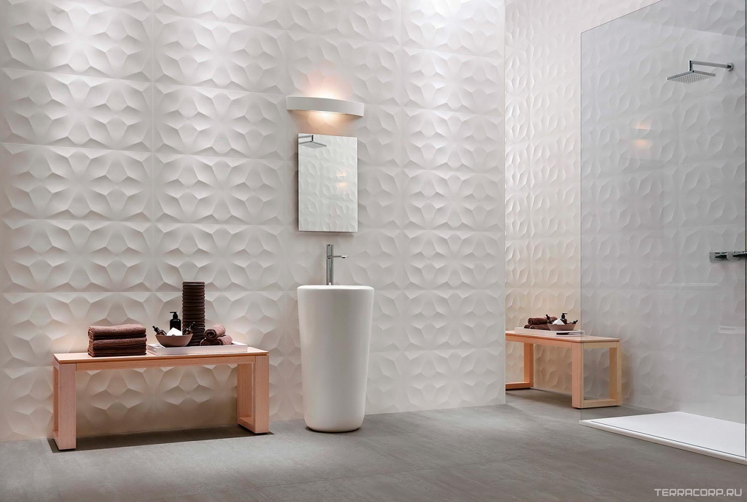 Керамическая плитка Atlas Concorde Italy 3D Wall Design 3D Diamond White Matt 40x80 ZZ Белый, фото 1