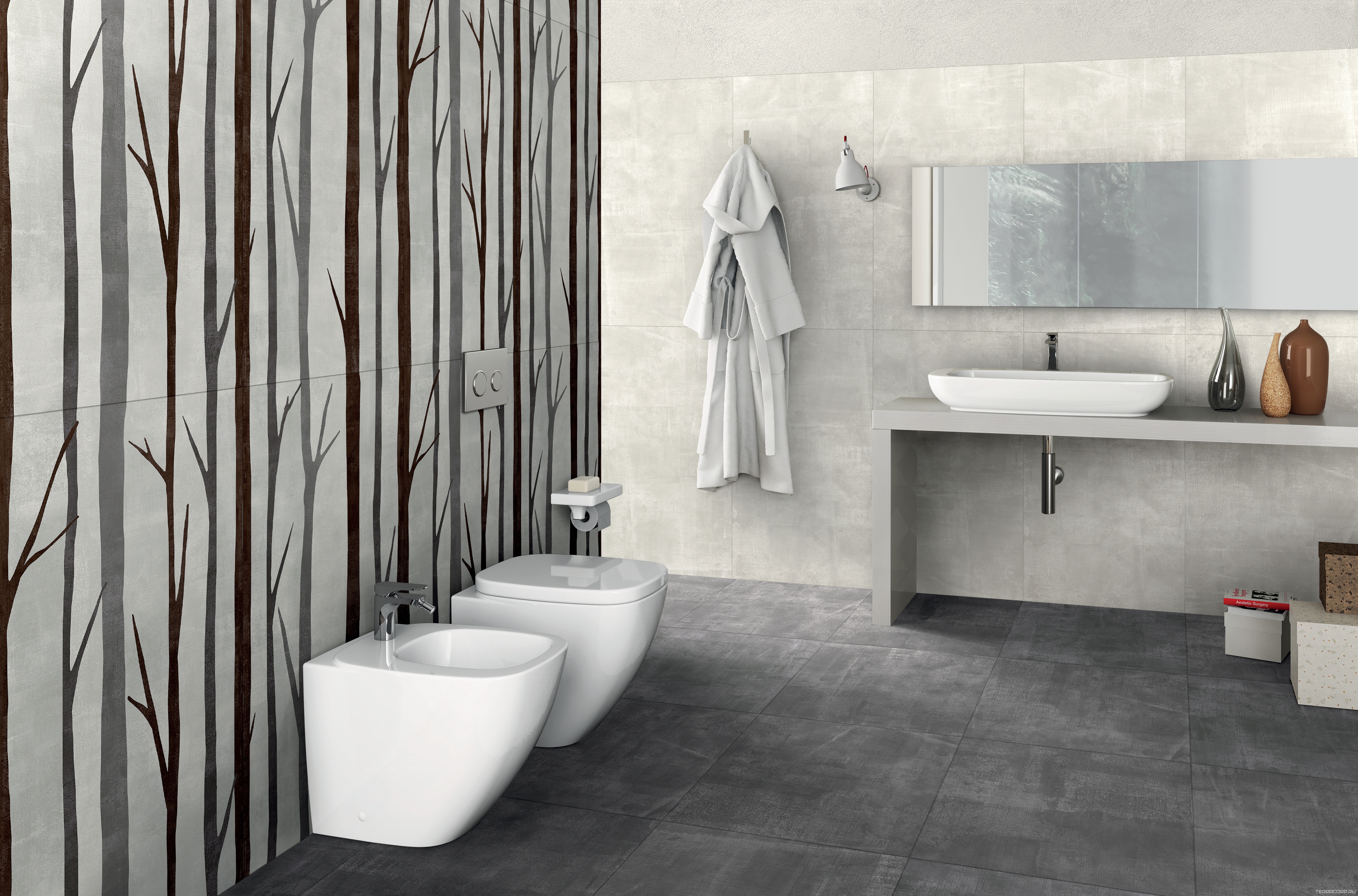 Керамогранит Dado Ceramica Fabric Anthracite KL 60x120 Серый, фото 1