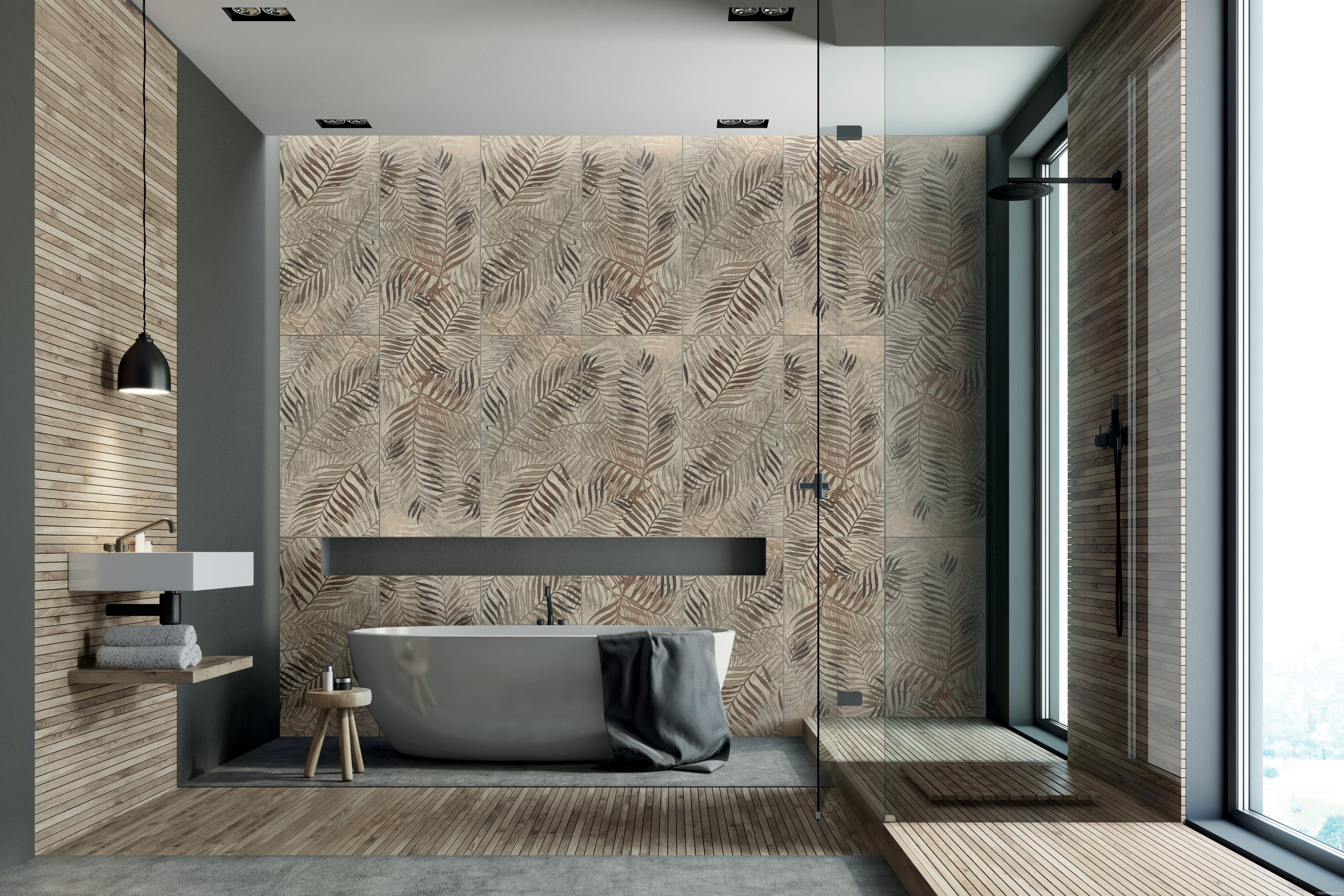 Керамогранит Dado Ceramica Wallpapers Bronze Fern (mix 2) rett 60x120 Комбинированный, фото 3