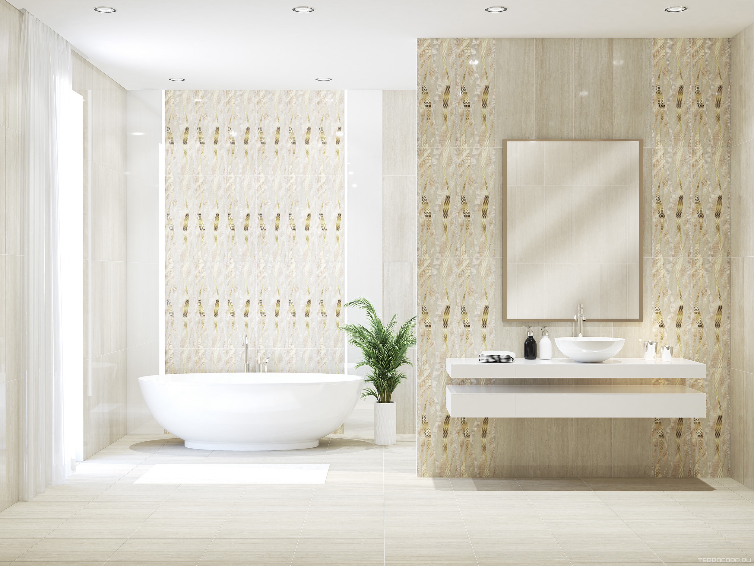 Керамическая плитка Eletto Trevi beige 25.1х70.9 Бежевый, фото 1