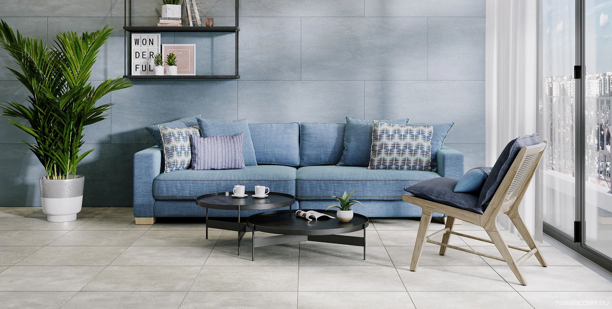 Керамогранит Ametis Spectrum SR03 sky blue непол. 60x120 Голубой, фото 1