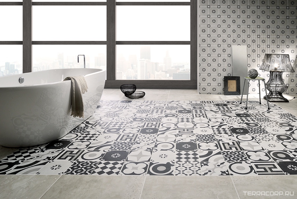 Керамогранит Fioranese Cementine Black & White Mix 20x20 Комбинированный, фото 1