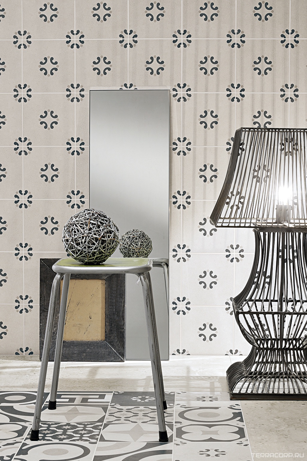 Керамогранит Fioranese Cementine Black & White B&W 3 20x20 Комбинированный, фото 1