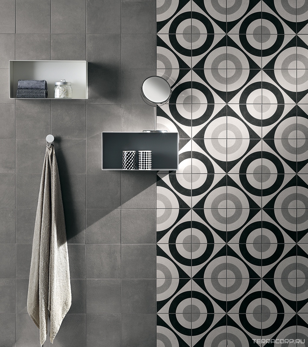 Керамогранит Fioranese Cementine Black & White B&W 5 20x20 Комбинированный, фото 1