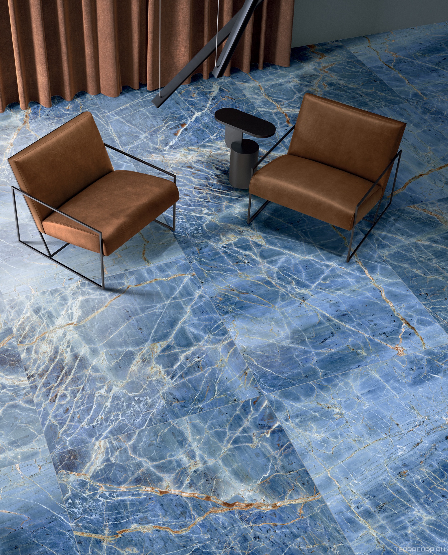 Керамогранит Gardenia Orchidea La Marmoteca Blue Denim Lux 120x280 Бежевый, фото 3