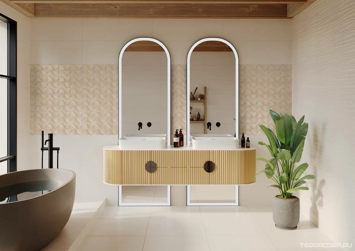 Керамическая плитка Gracia ceramica Astrid light beige decor 02 30х90 Бежевый, фото 1