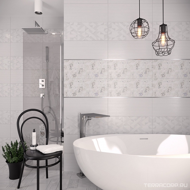 Керамическая плитка Gracia ceramica Bianca white wall 01 25x60 Белый, фото 1