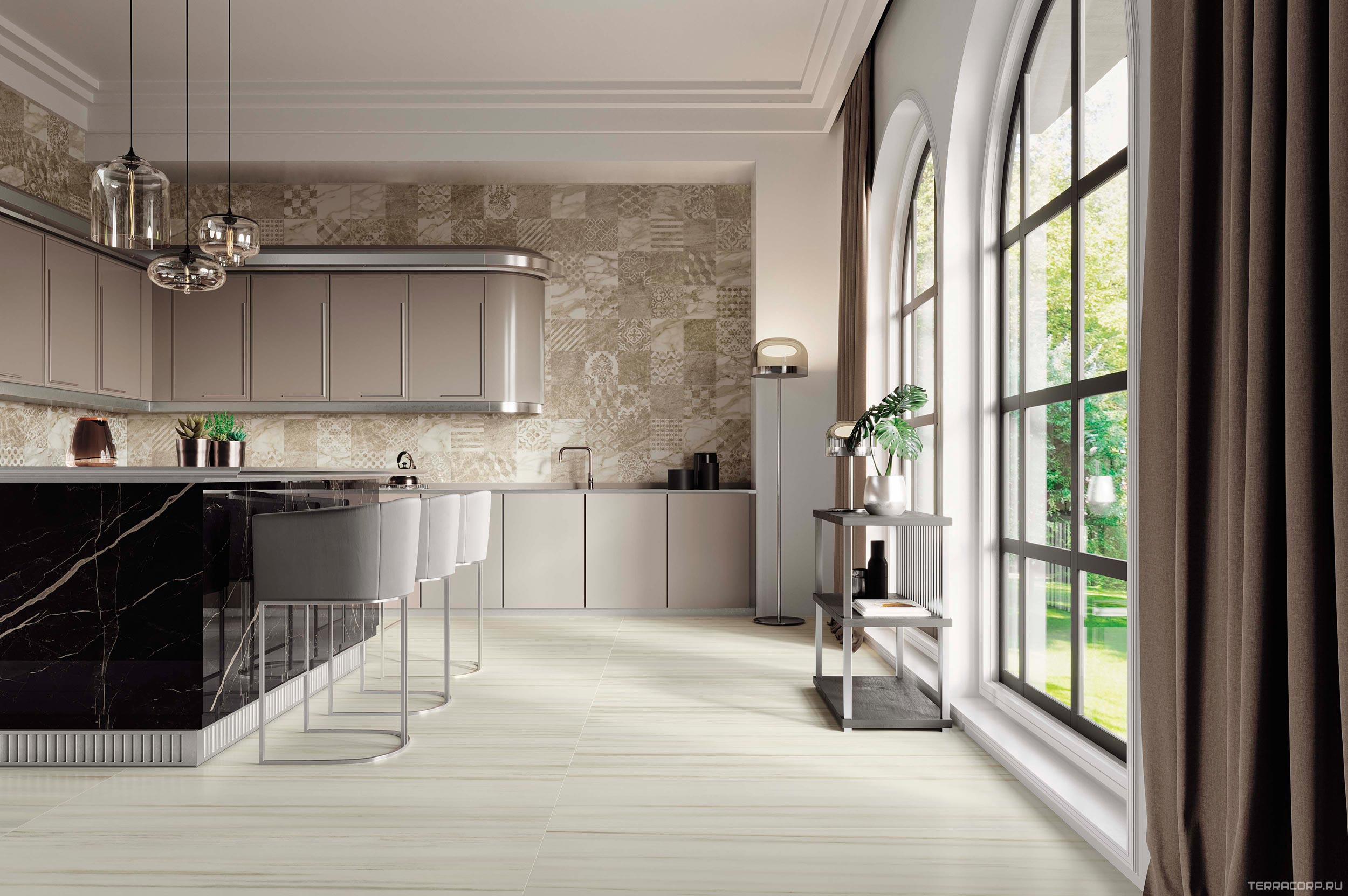 Керамогранит AtlasConcorde Россия EMPIRE Empire Calacatta Black 60x120 /ЭМПАИР КАЛАК. БЛЭК 60x120 Черный, фото 2