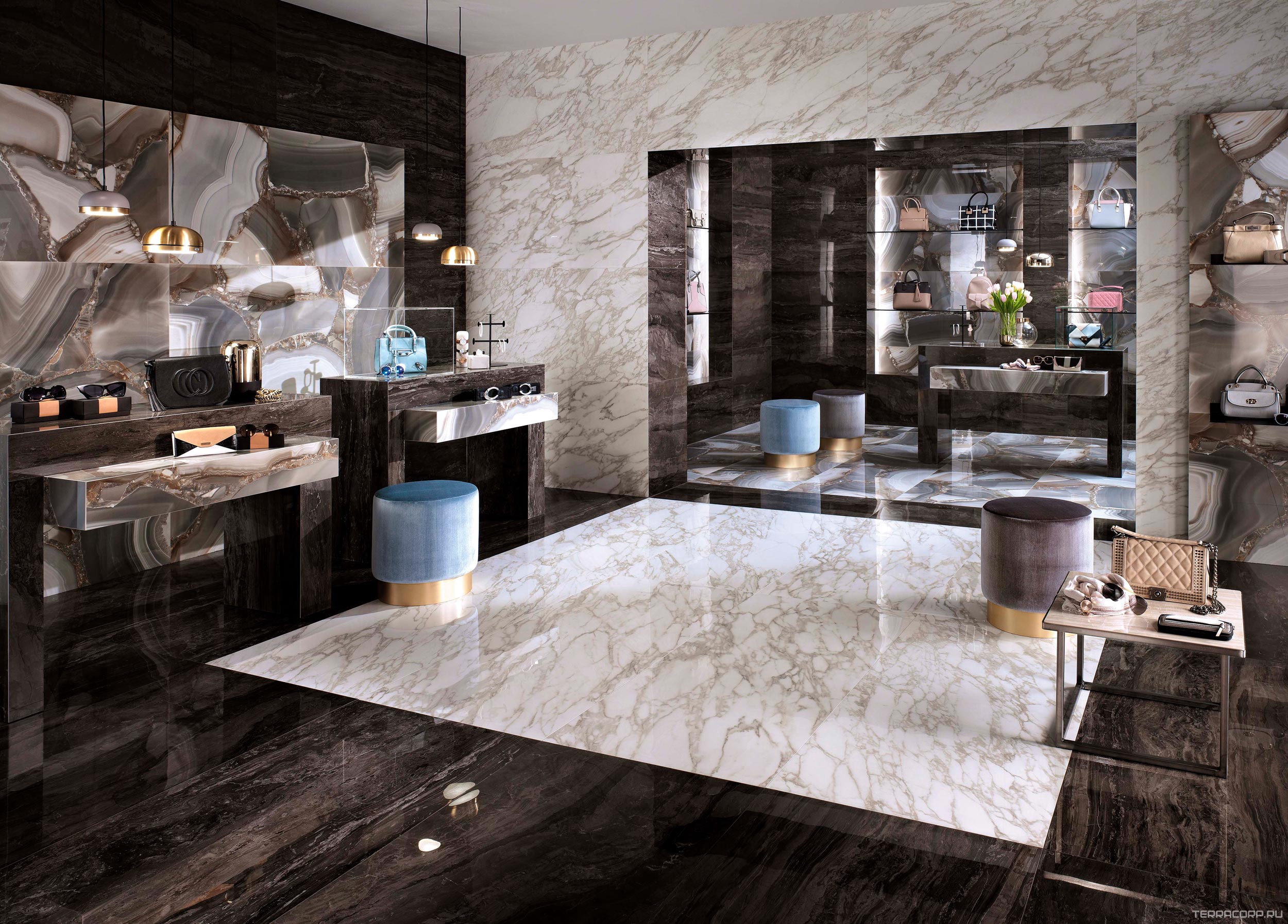 Керамогранит Atlas Concorde Italy Marvel Edge Marvel Agata Azul 75x150 Lappato 75x150 XX Комбинированный, фото 1