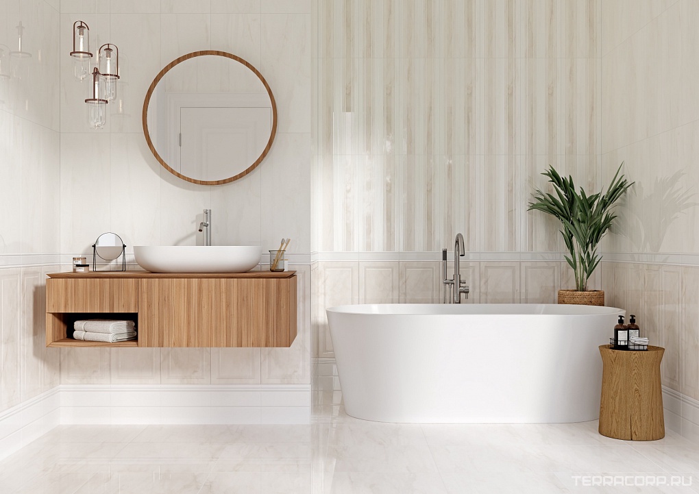 Керамическая плитка Gracia ceramica Lira light beige wall 01 25x60 Бежевый, фото 1