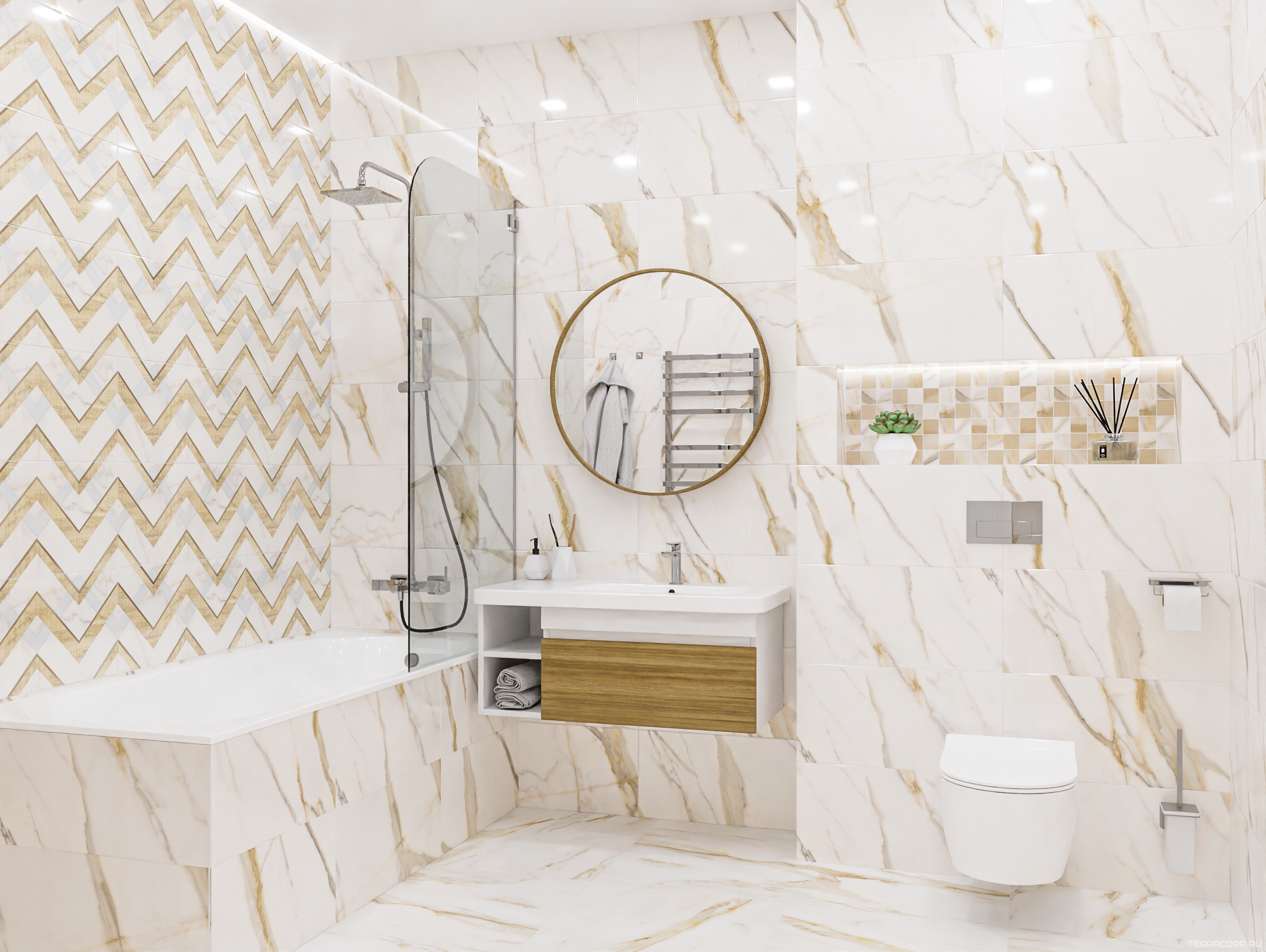 Керамическая плитка Azori APULIA ORO GEOMETRIA 31.5x63 Бежевый, фото 1