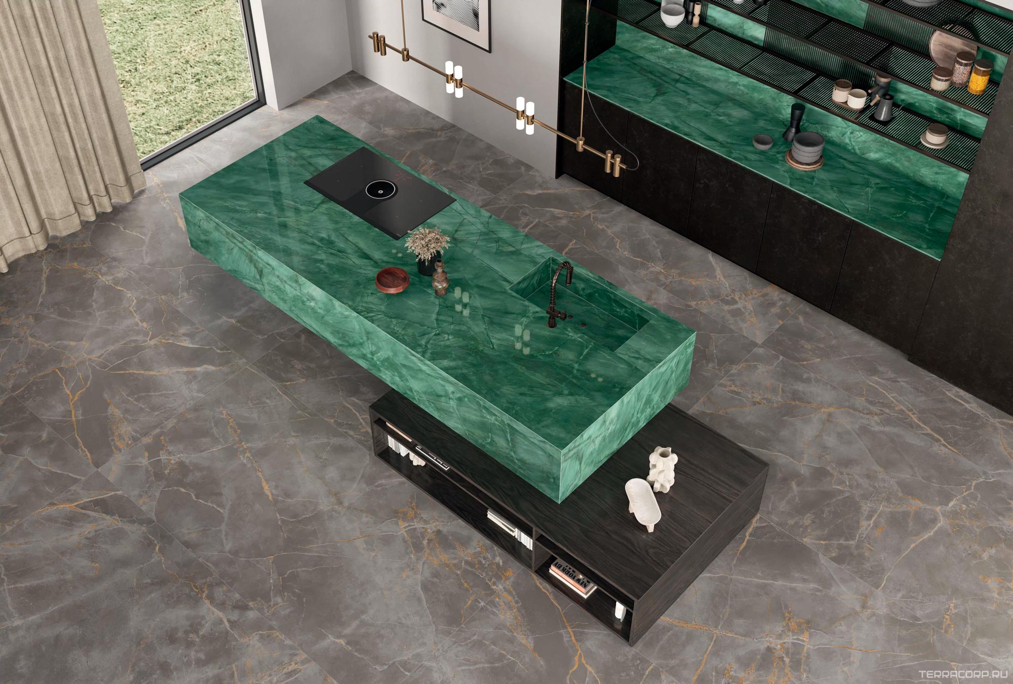 Керамогранит Atlas Concorde Italy Marvel Gala Marvel Exotic Green Lappato 60x120 Зеленый, фото 2