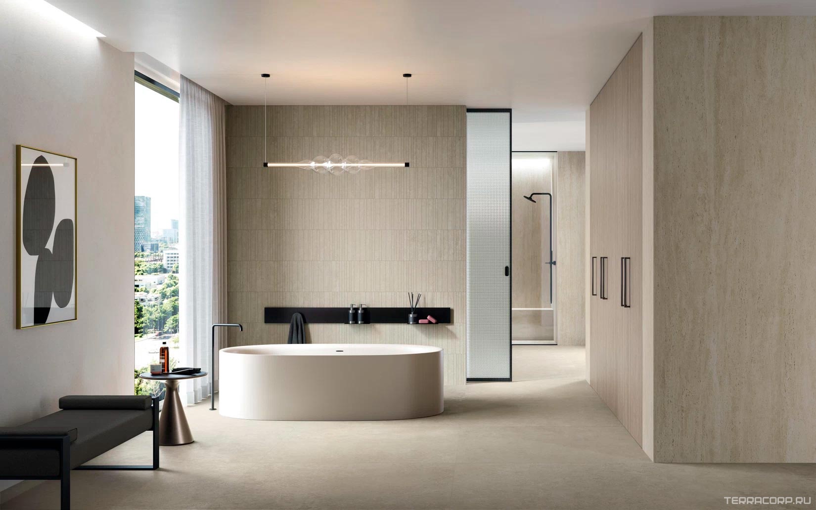 Керамогранит Atlas Concorde Italy Marvel Travertine Marvel Pearl Vein 60x120 Бежевый, фото 3