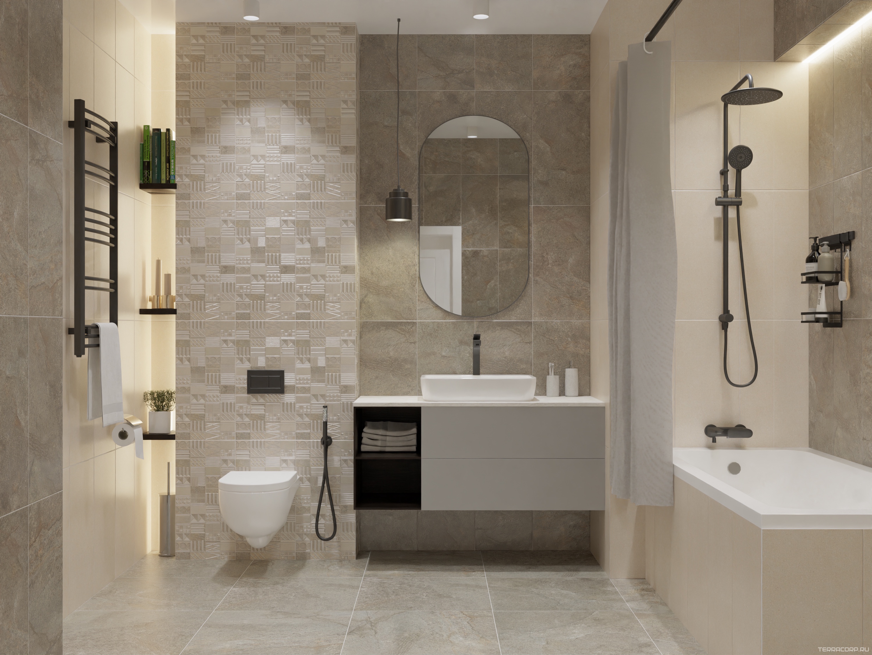 Керамическая плитка Azori STONE GEOMETRIA 31.5x63 Бежевый, фото 1