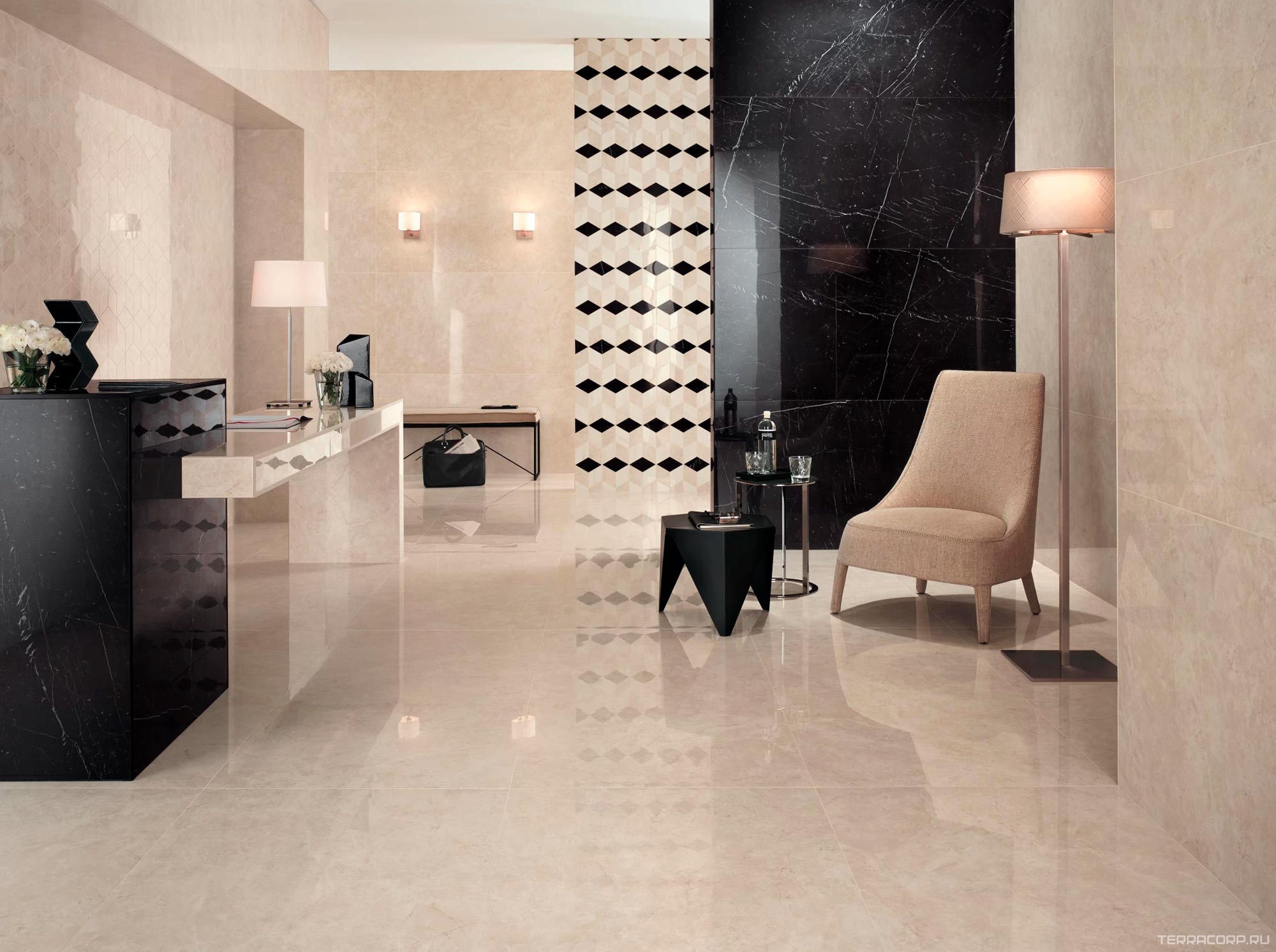 Керамогранит Atlas Concorde Italy Marvel Stone Marvel Nero Marquina 75x150 Lappato XX Черный, фото 1