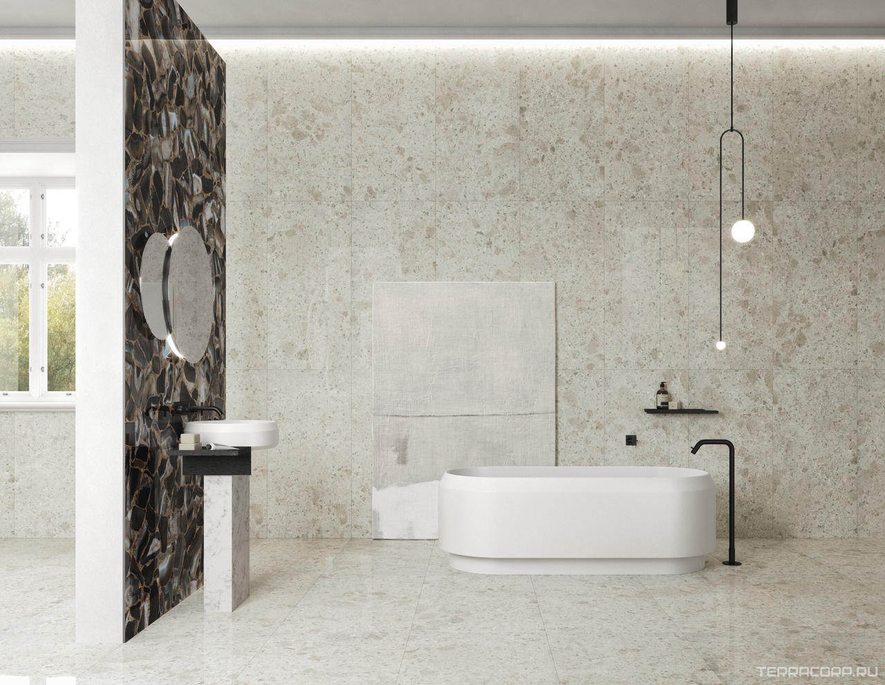 Керамогранит Ariostea Fragmenta Bianco Greco Soft 120x120 Серый, фото 4