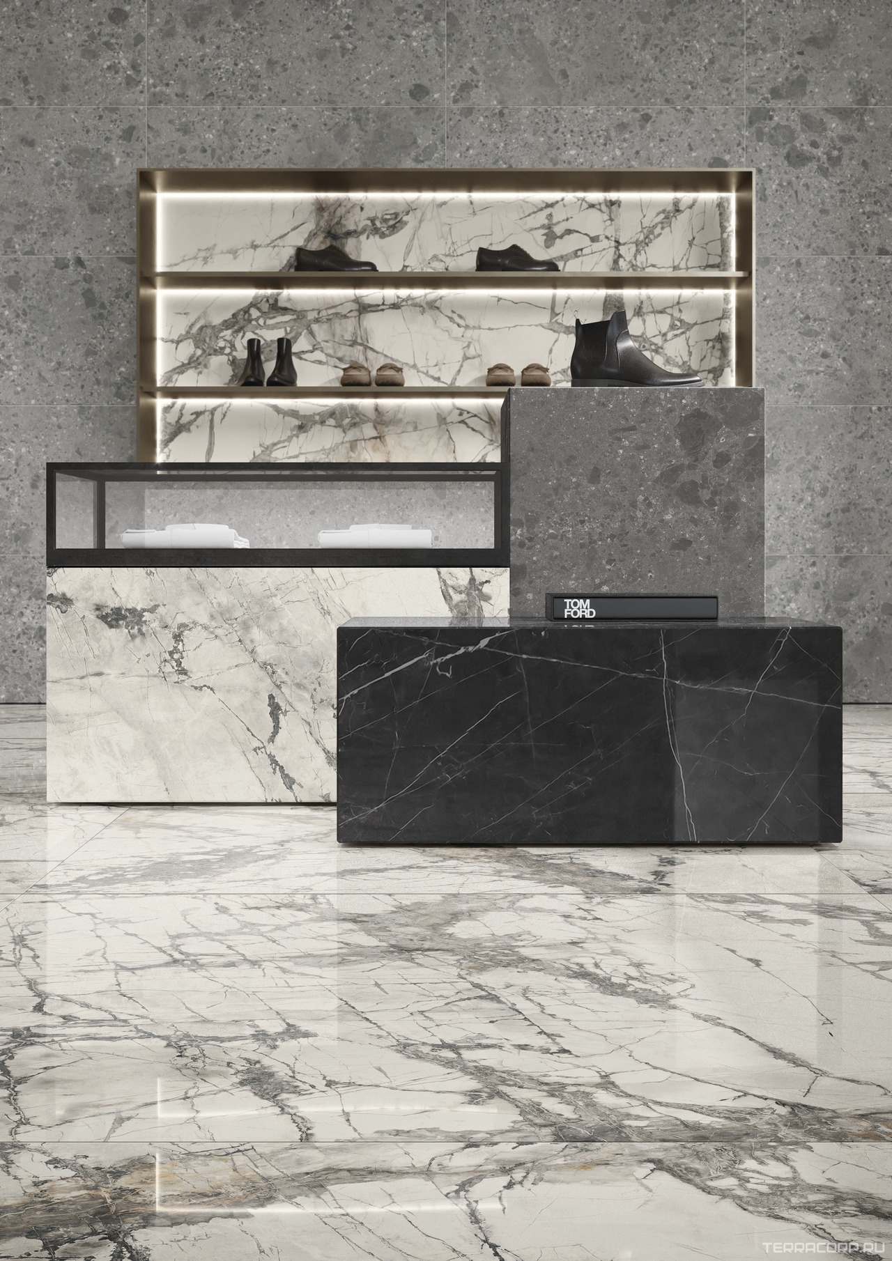 Керамогранит Ariostea Fragmenta Grigio Milano Soft 120x120 Серый, фото 5