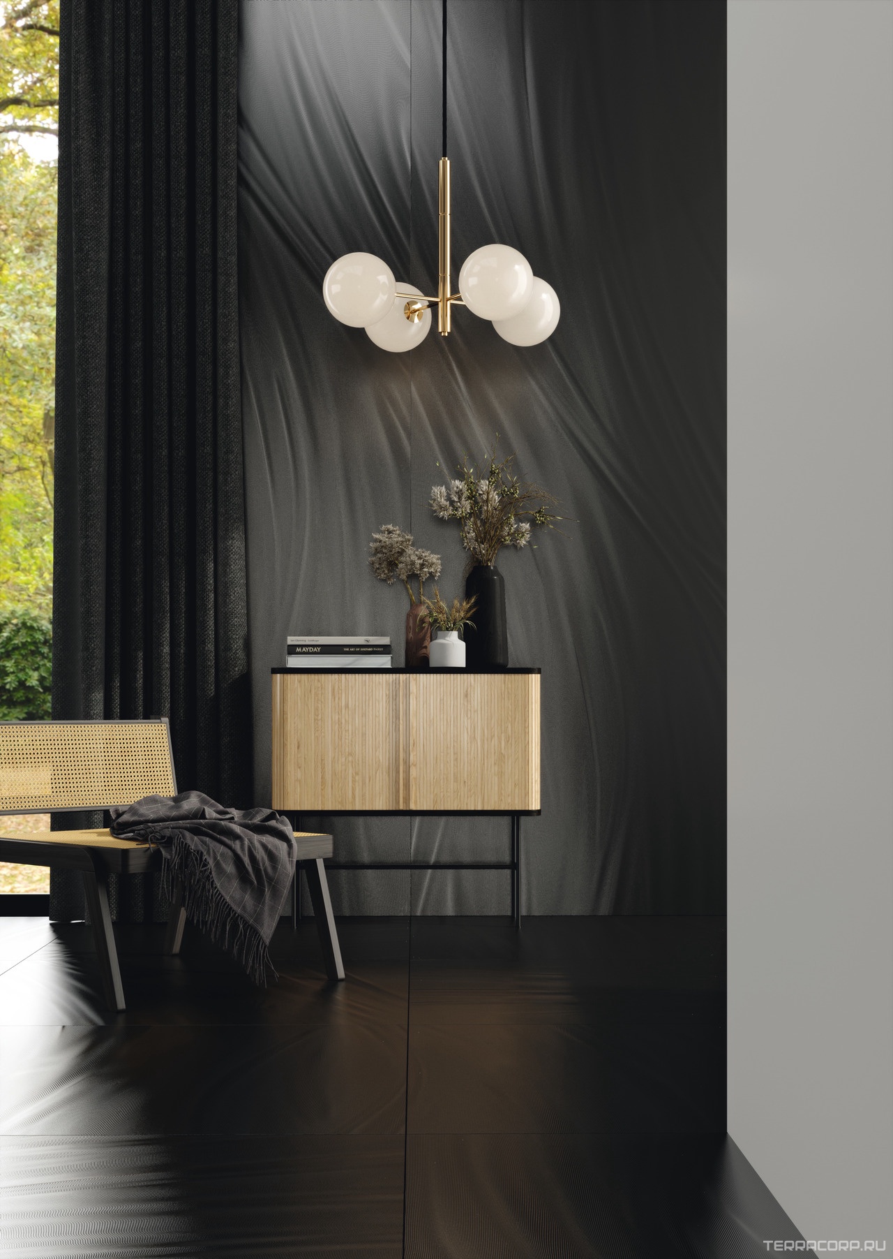 Керамогранит Ariostea Ultra Luce Luce Black Nat. 6 mm (min 9m2) 100x300 Черный, фото 4