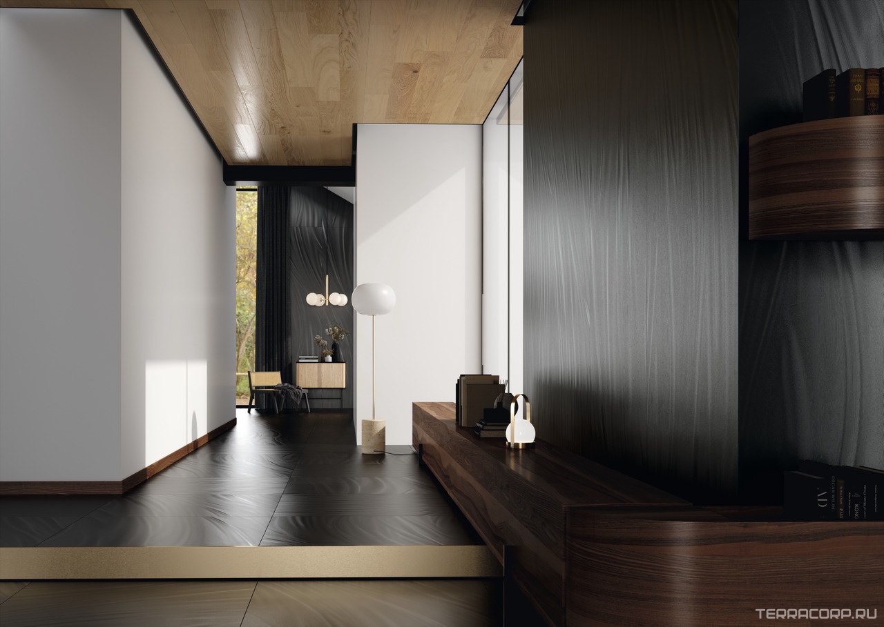Керамогранит Ariostea Ultra Luce Luce Black Nat. 6 mm (min 9m2) 100x300 Черный, фото 1
