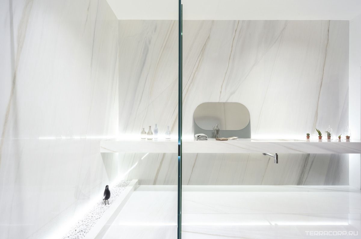 Керамогранит Ariostea Ultra Marmi Bianco Covelano Luc 6 mm 75x75 Белый, фото 5