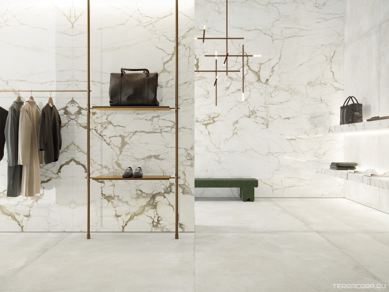 Керамогранит Ariostea Ultra Marmi Calacatta Macchia Vecchia Lucidato (Shiny) Block A 6 mm KL 150x300 Комбинированный, фото 4