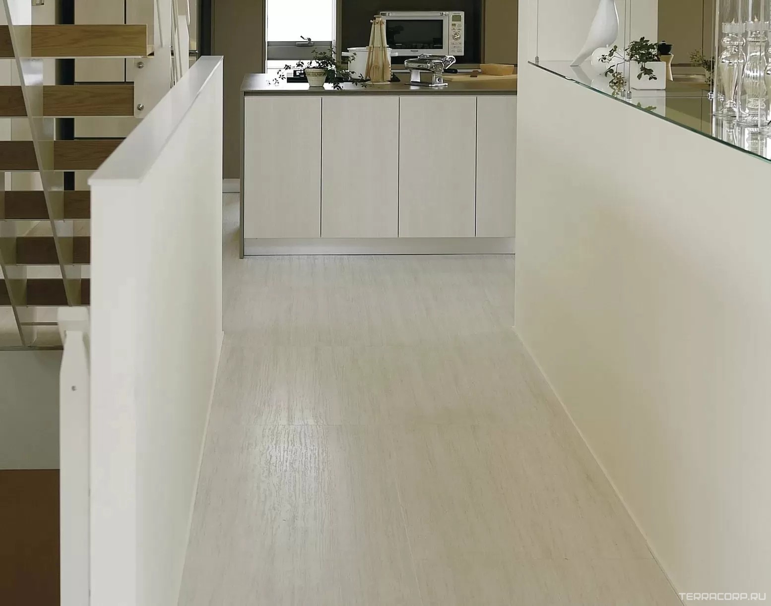 Керамогранит Laminam Rus I Naturali Pietre Pietra Di Savoia Avorio Bocciardato 3,5 mm 100x300 Белый, фото 4