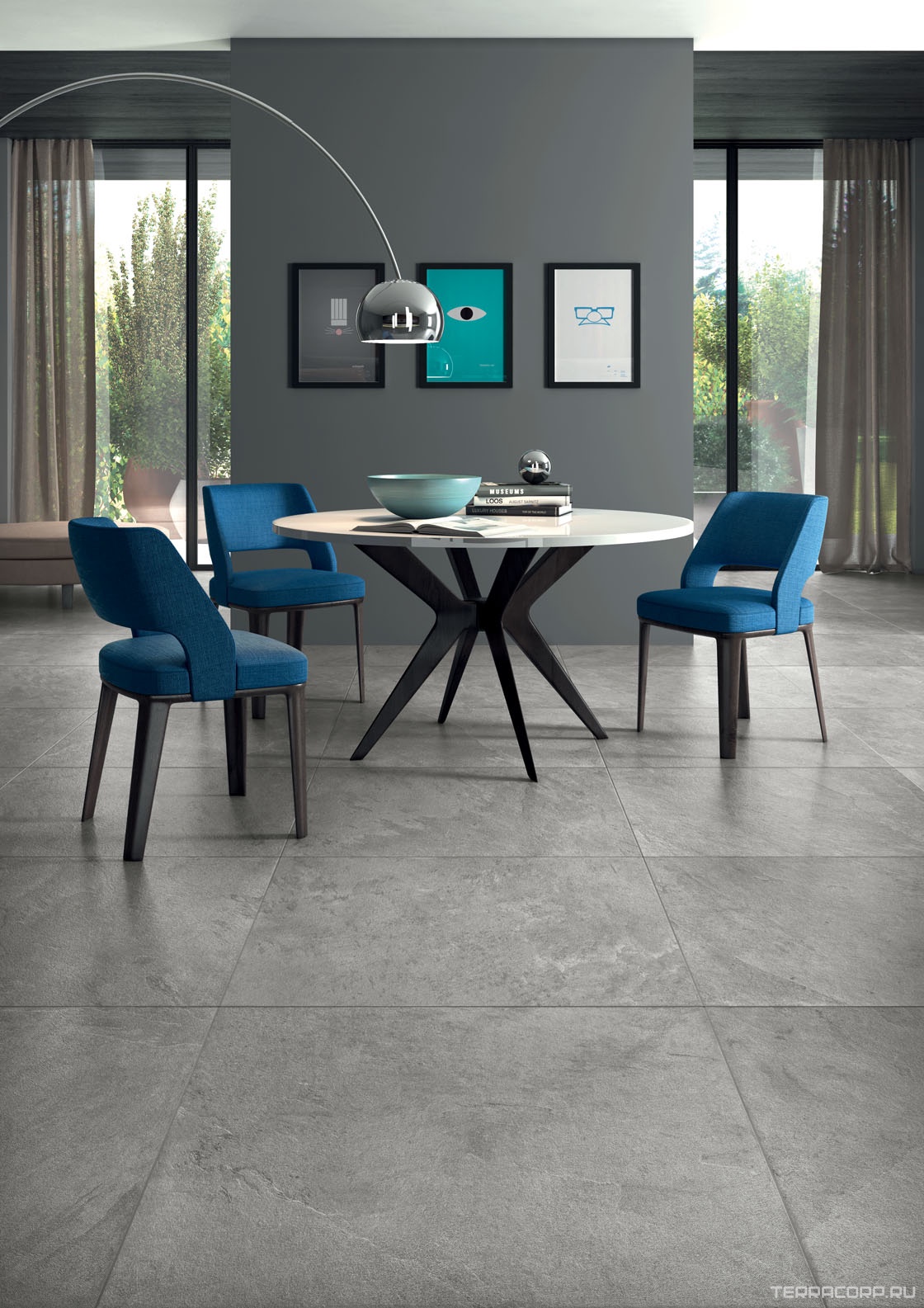 Керамогранит Lea Ceramiche Waterfall Gray Flow grip rett ZZ90x90 Серый, фото 1