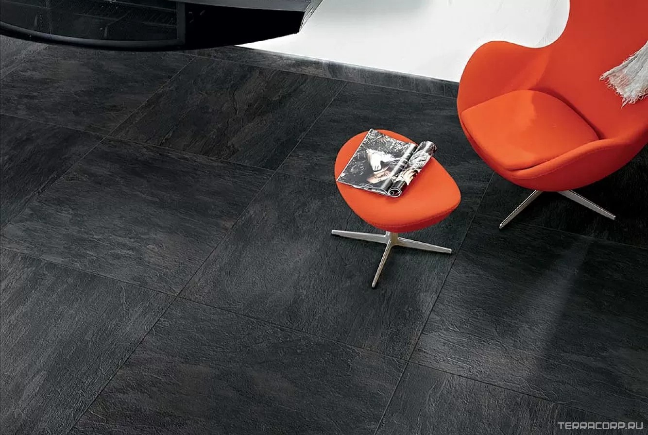 Керамогранит Florim Ardoise Noir Ret 80x80 Черный, фото 1