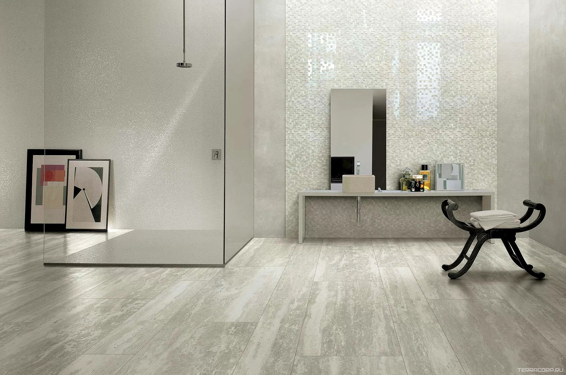 Керамогранит REX Magnum I Travertini di Rex Travertino White Glossy 160x320 Серый, фото 1