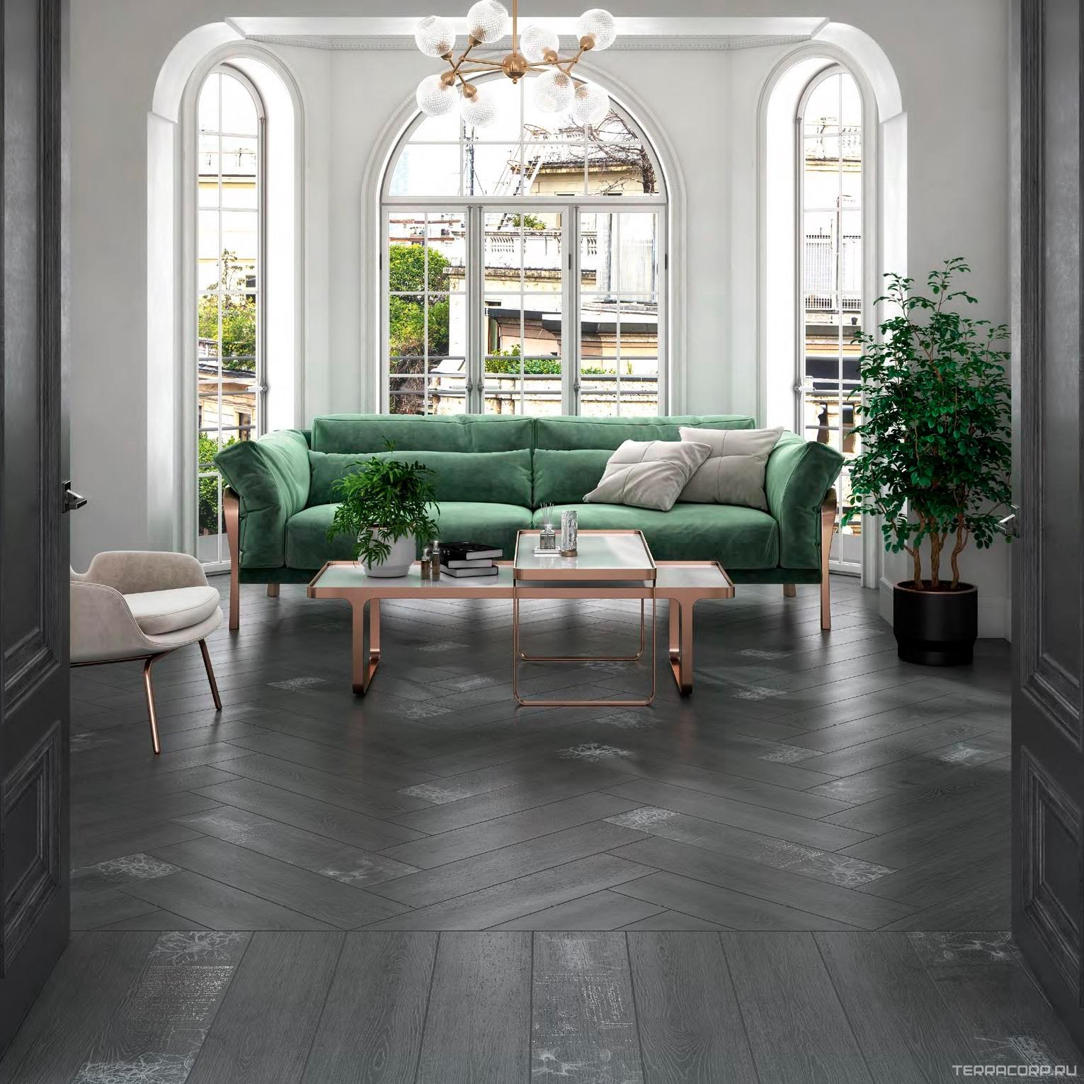 Керамогранит Kerama Marazzi Абете Декор серый тёмный обрезной 20x80 Серый, фото 3