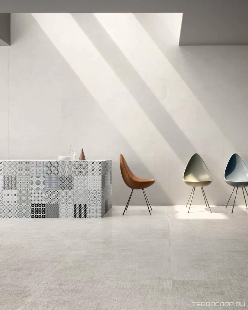 Керамогранит Sant Agostino Set Concrete White 6060 rett 60x60 Белый, фото 1