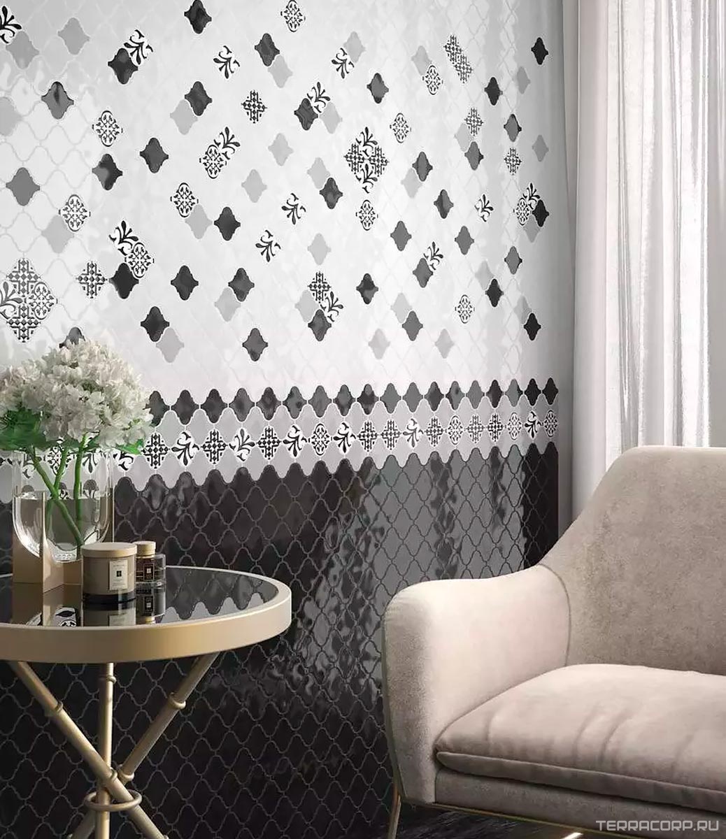 Мозаика Kerama Marazzi Арабески глянцевый белый26x30 Белый, фото 2