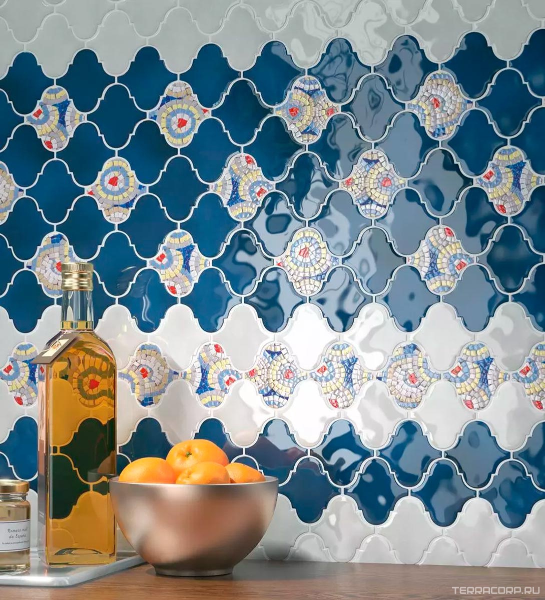 Мозаика Kerama Marazzi Арабески Майолика синий26x30 Синий, фото 5