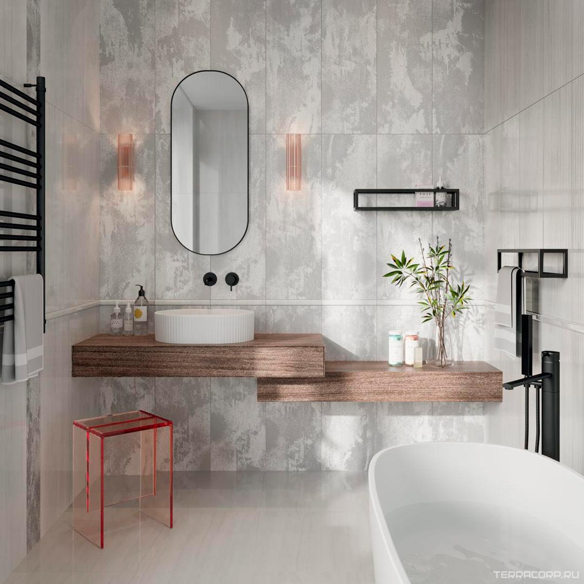 Керамогранит Kerama Marazzi Белем серый светлый лаппатированный обрезной 60х60 Серый, фото 5
