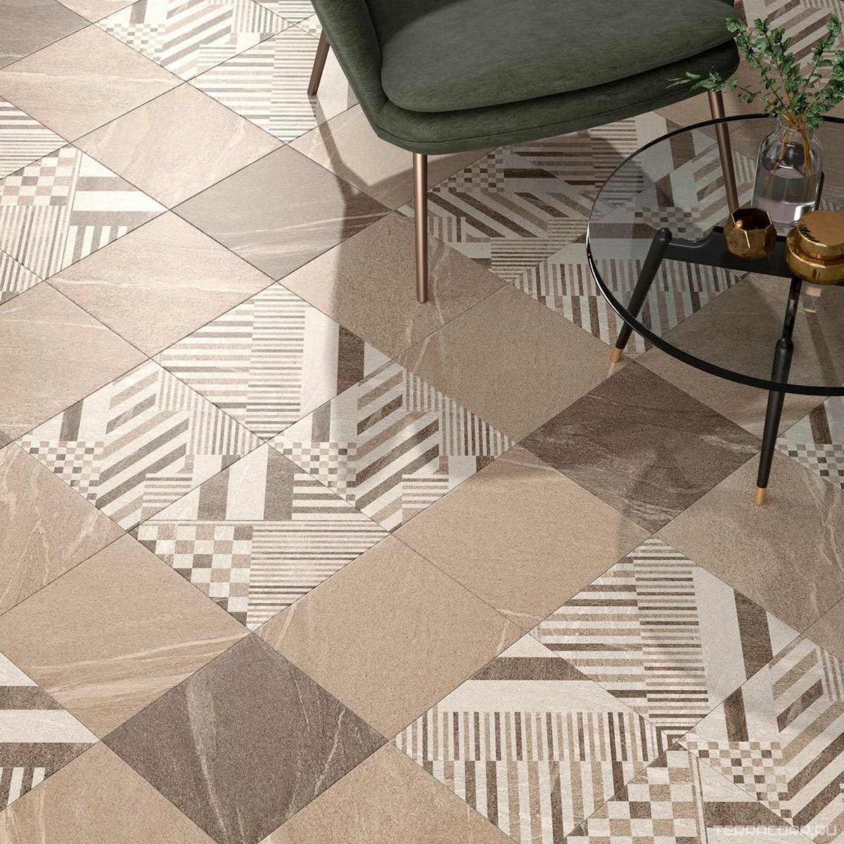 Керамогранит Kerama Marazzi Бореале коричневый микс 30x30 Коричневый, фото 5