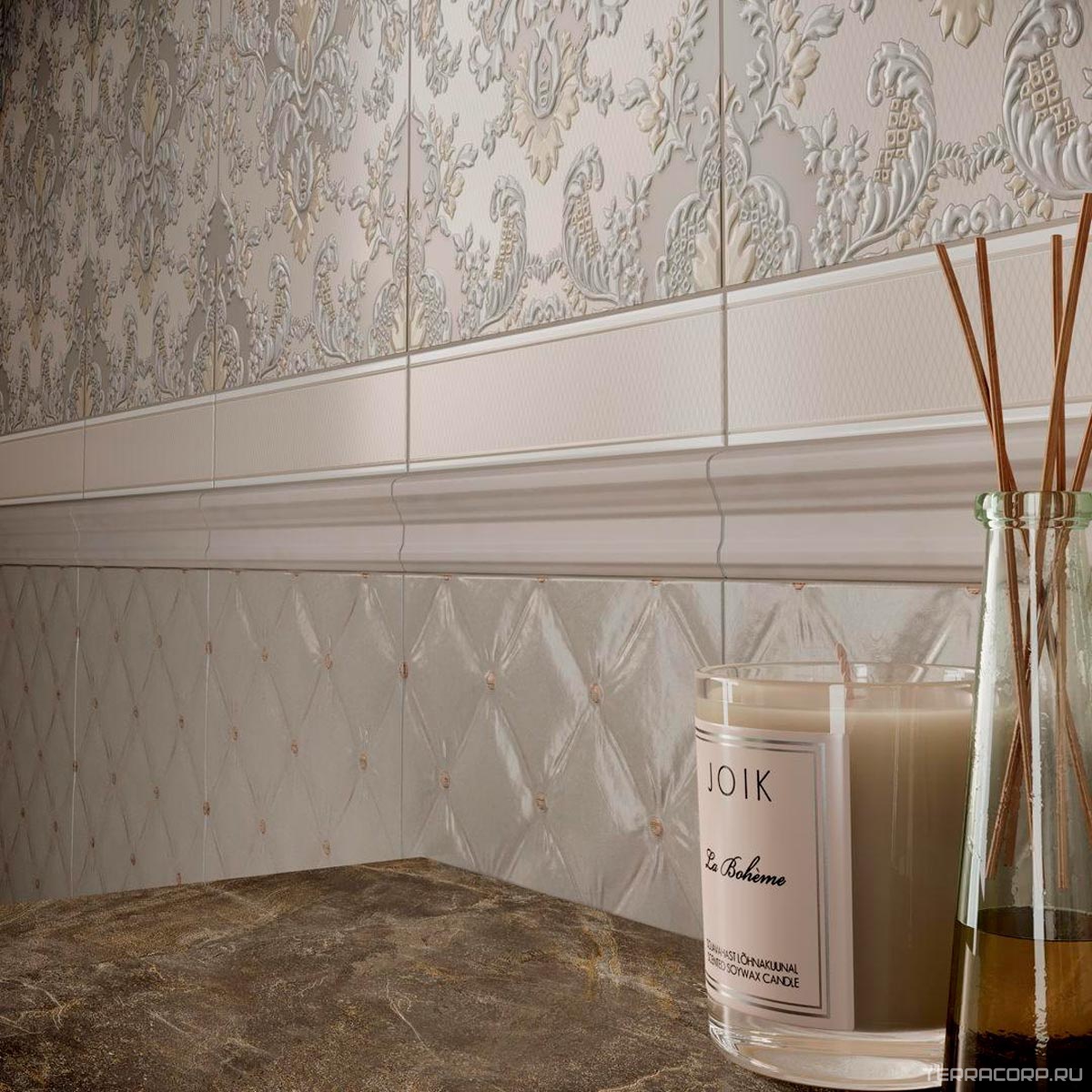 Керамическая плитка Kerama Marazzi Браганса Декор бежевый матовый XX25х40 Бежевый, фото 2