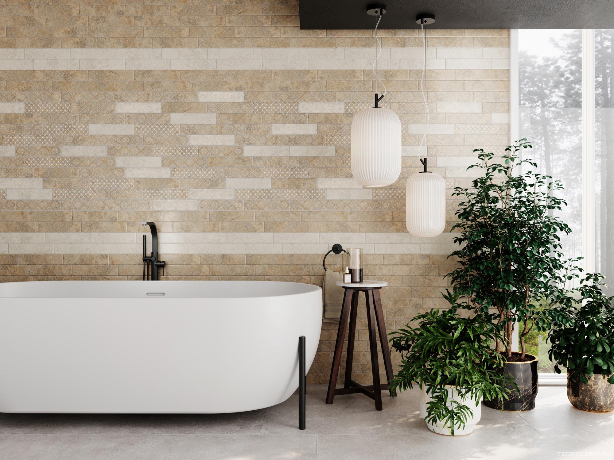 Керамическая плитка Kerama Marazzi Брюссель Декор 1 матовый 6x28.5 Бежевый, фото 4