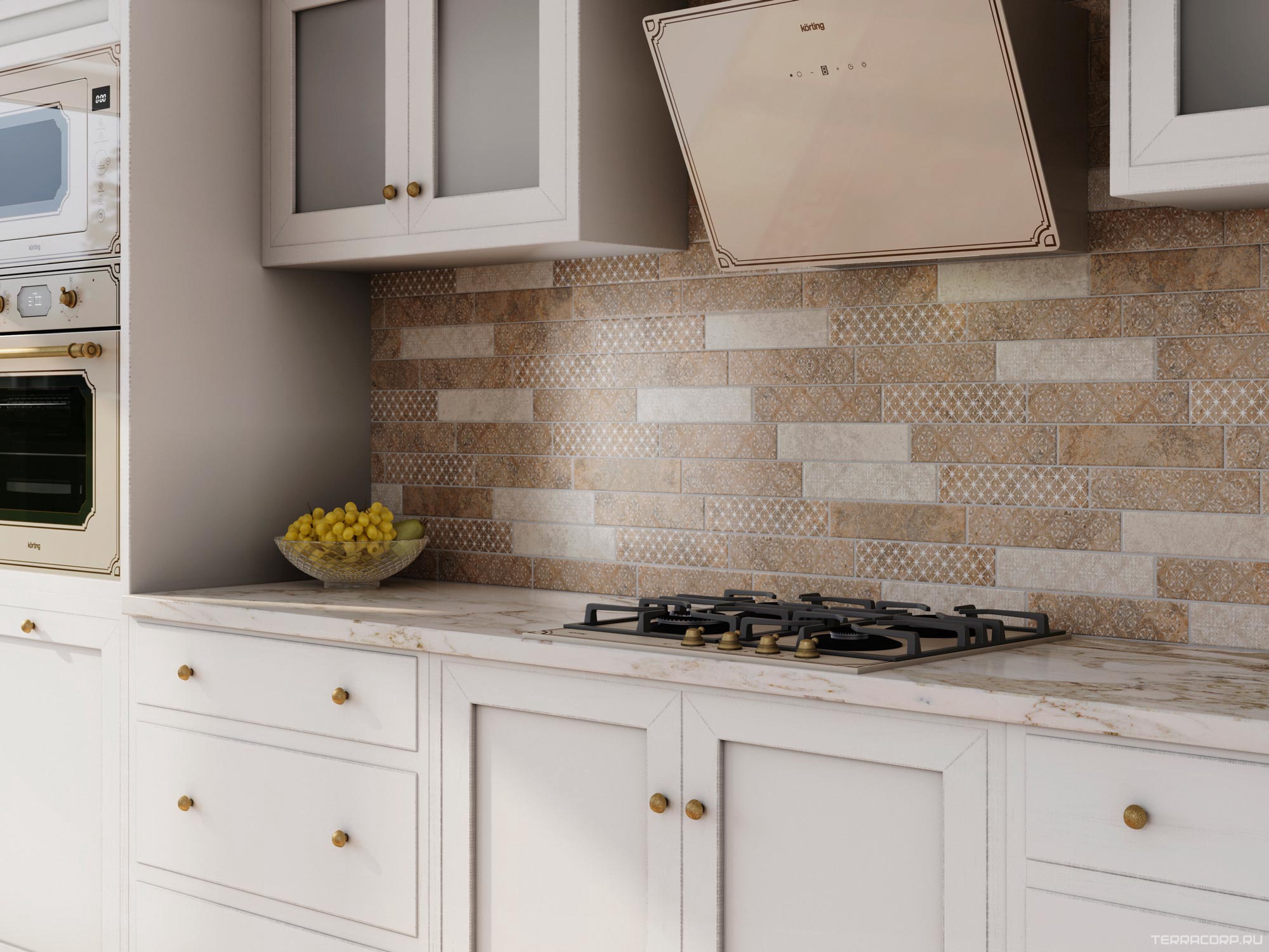 Керамическая плитка Kerama Marazzi Брюссель Декор 4 матовый 6x28.5 Бежевый, фото 5