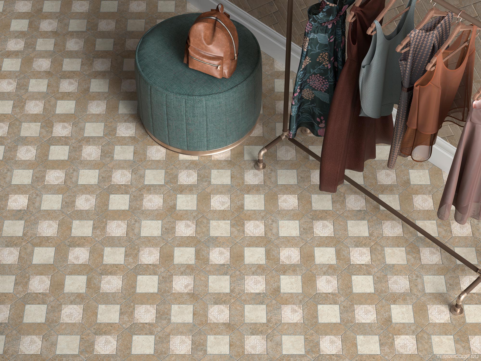 Керамогранит Kerama Marazzi Брюссель бежевый темный матовый24x24 Бежевый, фото 6
