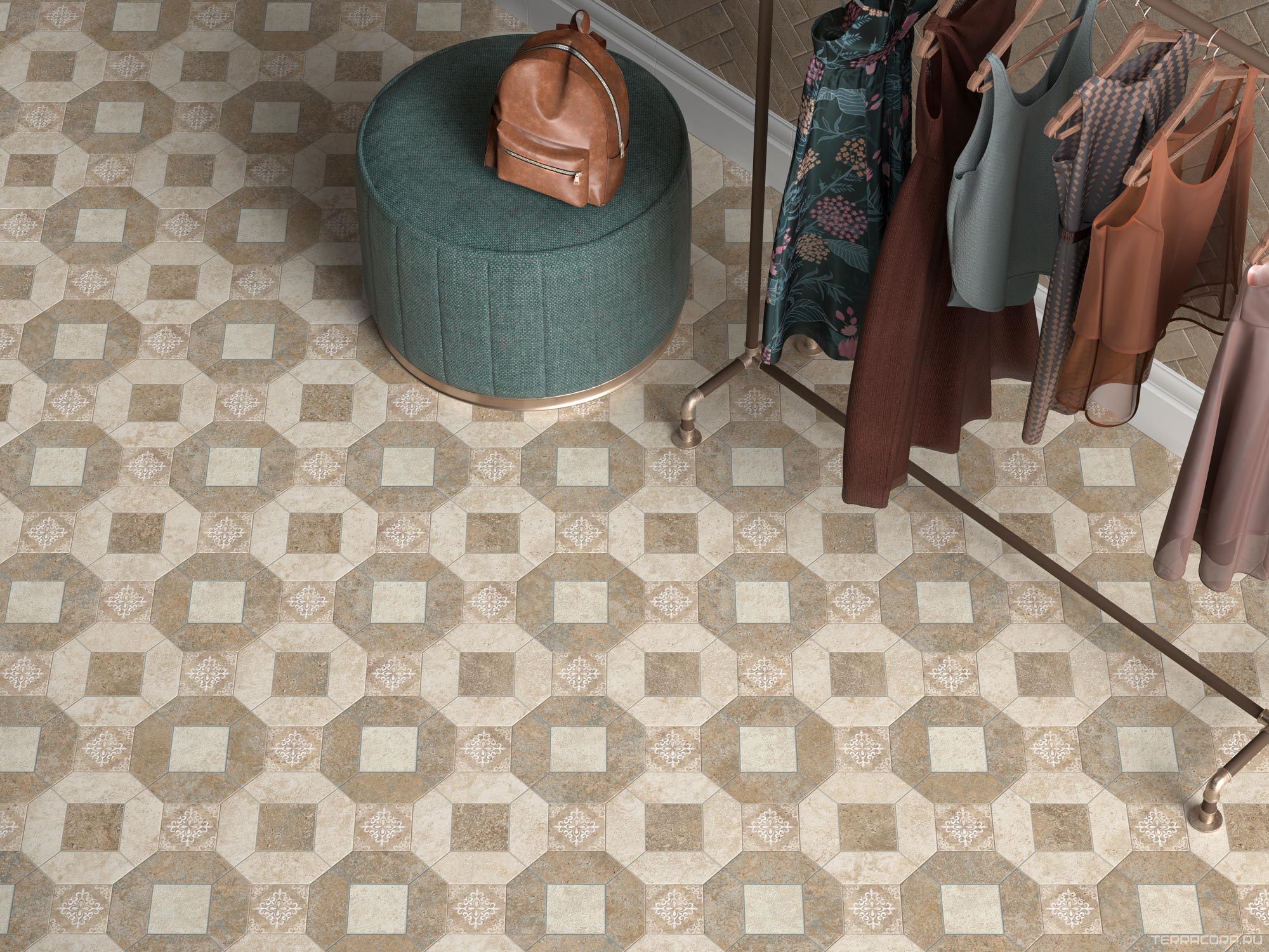 Керамогранит Kerama Marazzi Брюссель бежевый темный матовый24x24 Бежевый, фото 5